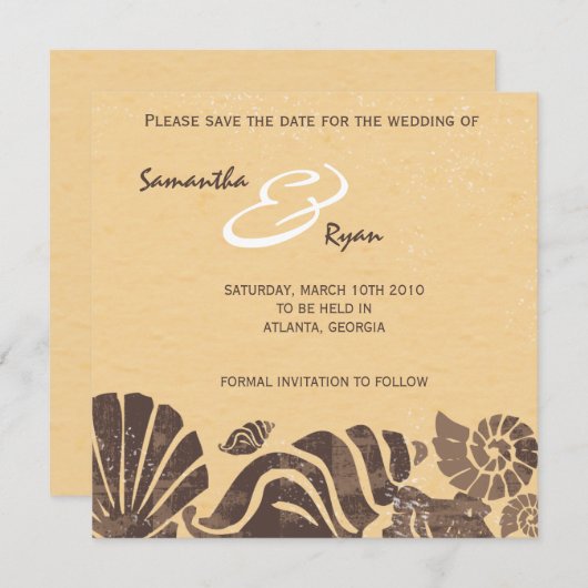 Beach Wedding - Speichern Sie die Datumskarten Save The Date (Vorne/Hinten)