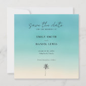 Beach Wedding Square 🏝️ Save the Date Card Einladung (Vorderseite)
