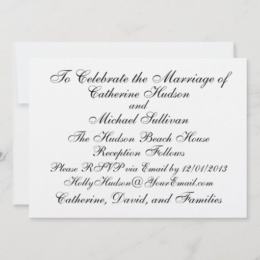 Beach Wedding - SRF Einladung (Rückseite)