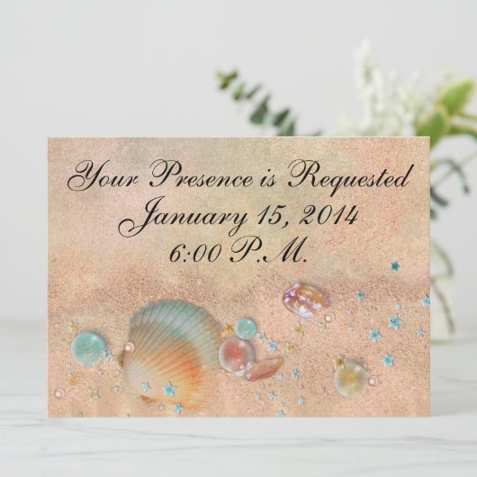 Beach Wedding - SRF Einladung (Stehend Vorderseite)