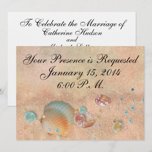 Beach Wedding - SRF Einladung (Vorne/Hinten)