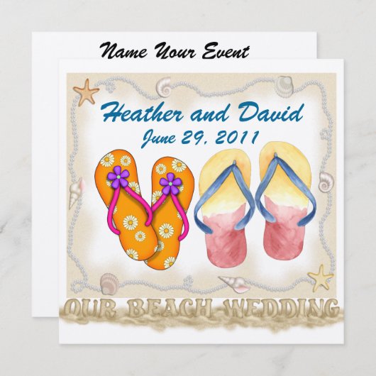 Beach Wedding - SRF Einladung (Vorne/Hinten)