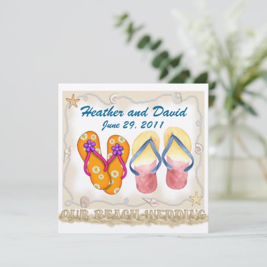 Beach Wedding - SRF Einladung (Stehend Vorderseite)