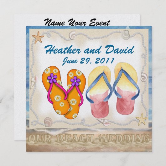 Beach Wedding - SRF Einladung (Vorne/Hinten)