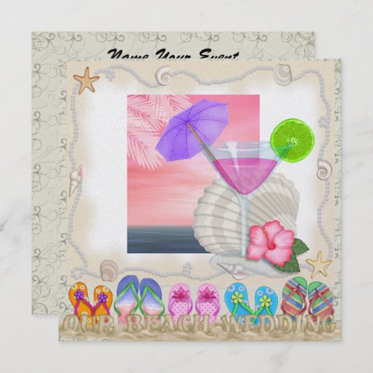 Beach Wedding - SRF Einladung (Vorne/Hinten)