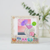 Beach Wedding - SRF Einladung (Stehend Vorderseite)