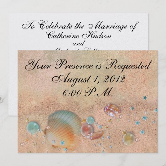 Beach Wedding - SRF Einladung (Vorne/Hinten)