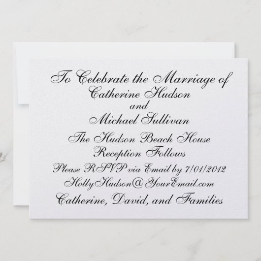 Beach Wedding - SRF Einladung (Rückseite)