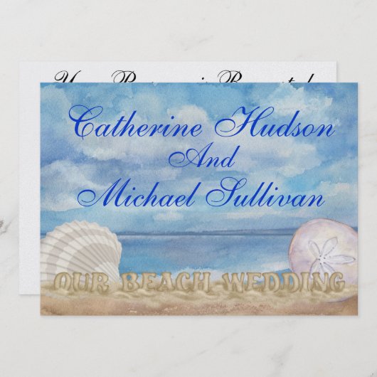 Beach Wedding - SRF Einladung (Vorne/Hinten)