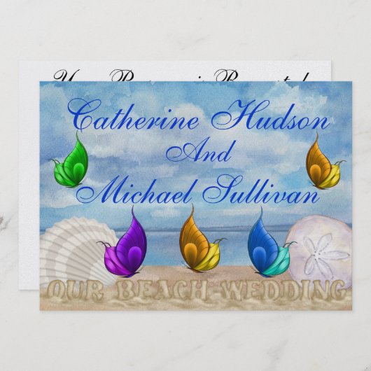 Beach Wedding - SRF Einladung (Vorne/Hinten)