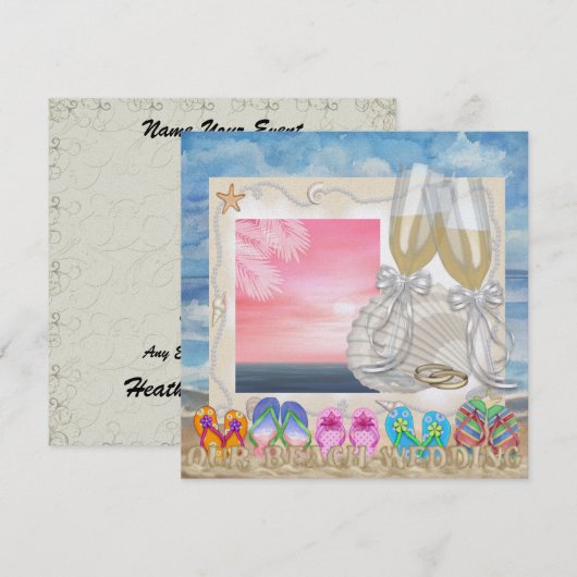 Beach Wedding - SRF Einladung (Vorne/Hinten)