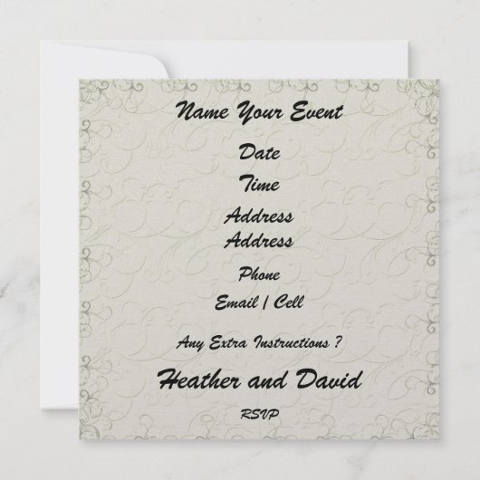 Beach Wedding - SRF Einladung (Rückseite)