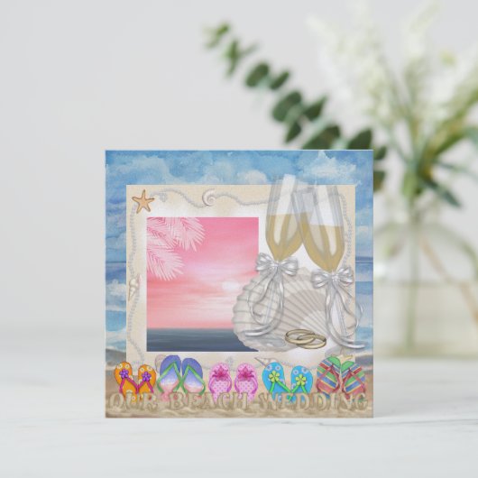 Beach Wedding - SRF Einladung (Stehend Vorderseite)