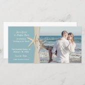 Beach Wedding Starfish Blue Save the Date Foto (Vorne/Hinten)