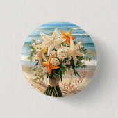 Beach Wedding Starfish Bouquet Button (Vorderseite)