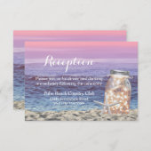 Beach Wedding Starfish & Mason Jar Empfang Einladung (Vorne/Hinten)