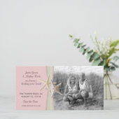 Beach Wedding Starfish Pink Save the Date Foto (Stehend Vorderseite)