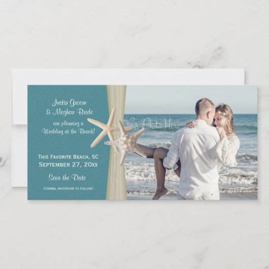 Beach Wedding Starfish Save the Date Foto (Vorderseite)