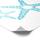 Beach Wedding Starfish Welcome Sign Poster (Ecke)