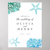 Beach Wedding Starfish Welcome Sign Poster (Vorne)