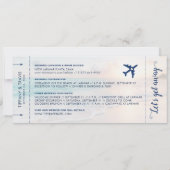 Beach Wedding Sunset Boarding Pass Save the Date Ankündigung (Rückseite)