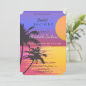 Beach Wedding Sunset Brautparty Einladung (Stehend Vorderseite)