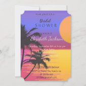 Beach Wedding Sunset Brautparty Einladung (Vorderseite)