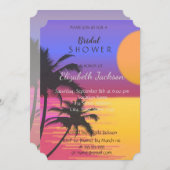 Beach Wedding Sunset Brautparty Einladung (Vorne/Hinten)