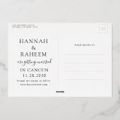 Beach Wedding Sunset Heart Flugzeug Save the Date Folieneinladung (Rückseite)