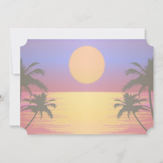 Beach Wedding Sunset Save the Date (Rückseite)