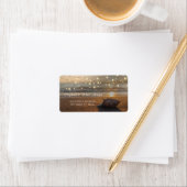 Beach Wedding Sunset Seashell Label Adressaufkleber (Insitu)