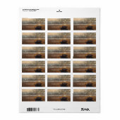 Beach Wedding Sunset Seashell Label Adressaufkleber (Vorne)