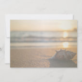 Beach Wedding Sunset Seashell Lights Save the Date (Rückseite)