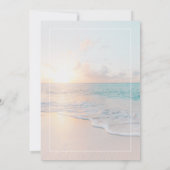 Beach Wedding Sunset Sunrise Sandy Ocean Einladung (Rückseite)