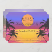 Beach Wedding Sunset UAWG Einladung (Vorne/Hinten)