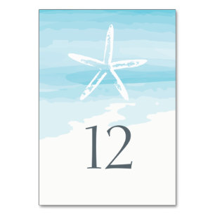 Beach Wedding Table Card Tischnummer