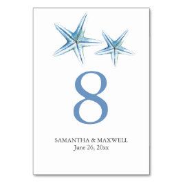 Beach Wedding Table Number Cards Starfish Tischnummer