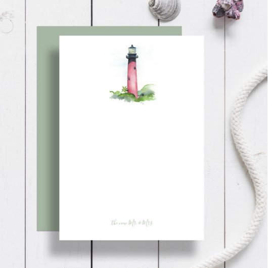 Beach Wedding Thank You Cards Lighthouse Dankeskarte