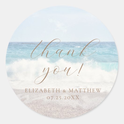 Beach Wedding | Thank You Sticker (Vorderseite)