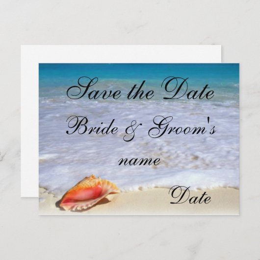 Beach Wedding Thema Save the Date Postkarten (Vorne/Hinten)