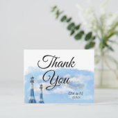 Beach Wedding Thema Vielen Dank Postcard Postkarte (Stehend Vorderseite)