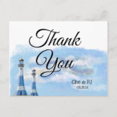 Beach Wedding Thema Vielen Dank Postcard Postkarte (Vorderseite)