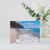 Beach Wedding Theme Foto retten Termine Ankündigungspostkarte (Stehend Vorderseite)