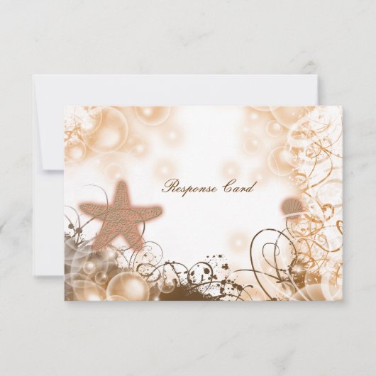 Beach wedding theme - response rcard RSVP karte (Vorderseite)