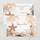 Beach wedding theme - response rcard RSVP karte (Vorne/Hinten)