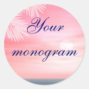 Beach Wedding Theme Umschlag Aufklebers Labels Runder Aufkleber