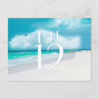 Beach Wedding Tischnummer Card