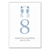 Beach Wedding Tischnummer Cards Seepferde (Rückseite)