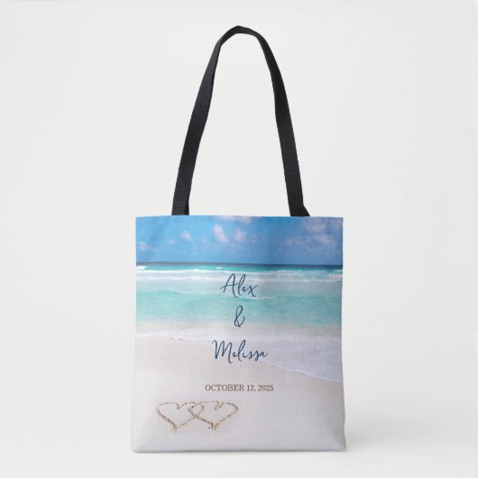 Beach Wedding Tote Bag Tasche (Vorderseite)