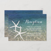 Beach Wedding Tropical Starfish Empfang Einladung (Vorne/Hinten)
